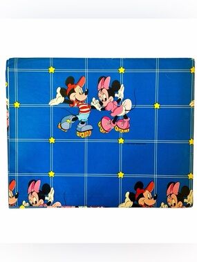 Disney Vintage 1980’s Mickey and Minnie Rollerskating wrapping paper Sheet- Rare